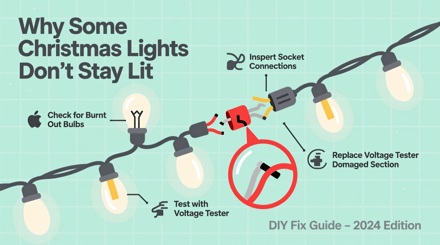 why are some christmas lights not staying lit troubleshooting strand issues