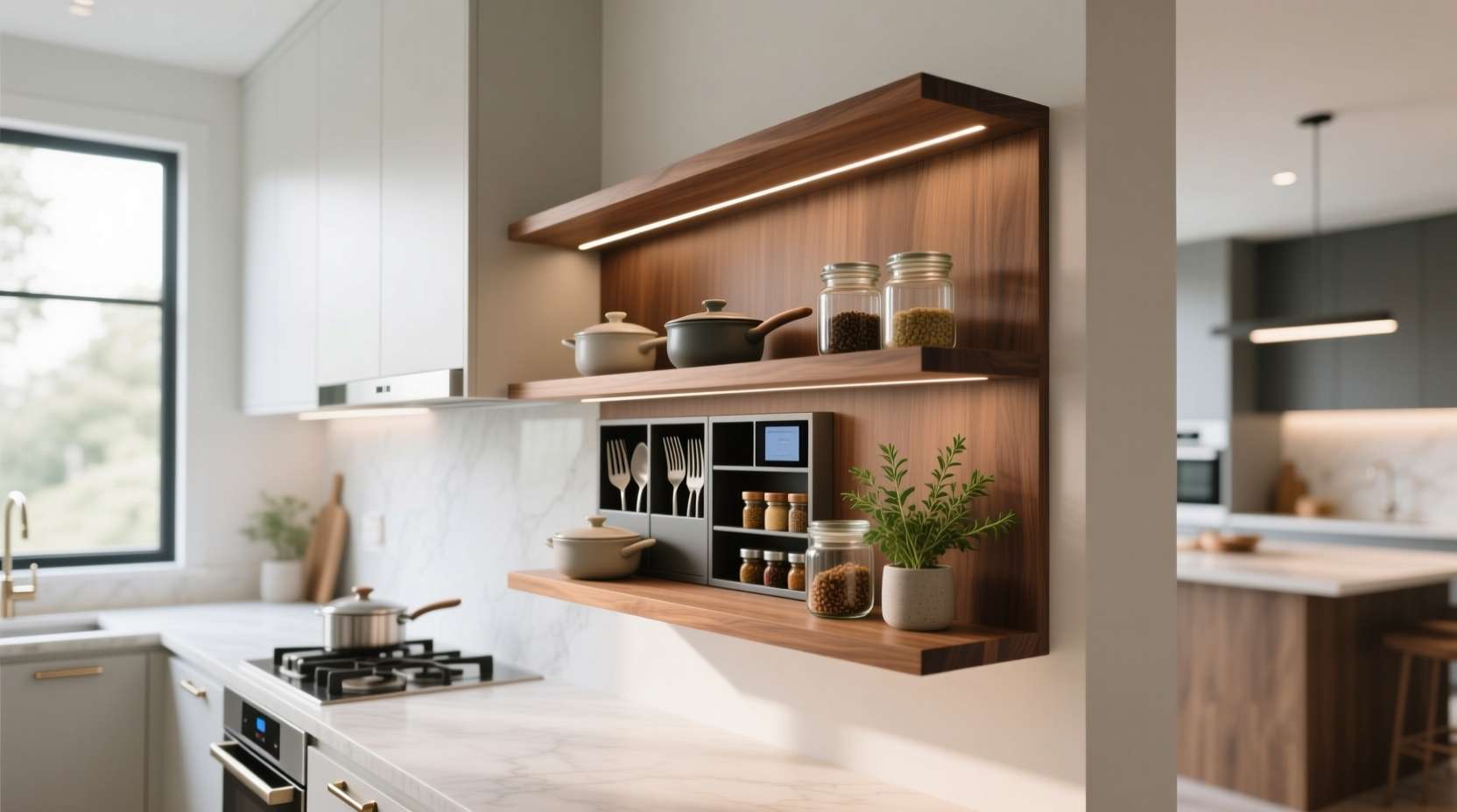 add more storage to your kitchen with side shelves