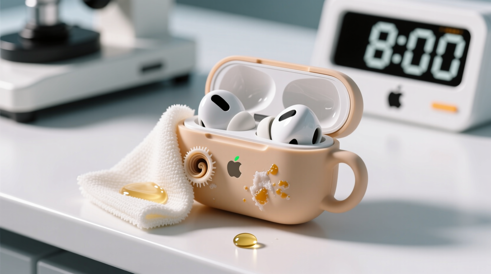 how to clean silicone earbud cases stained with earwax sunscreen