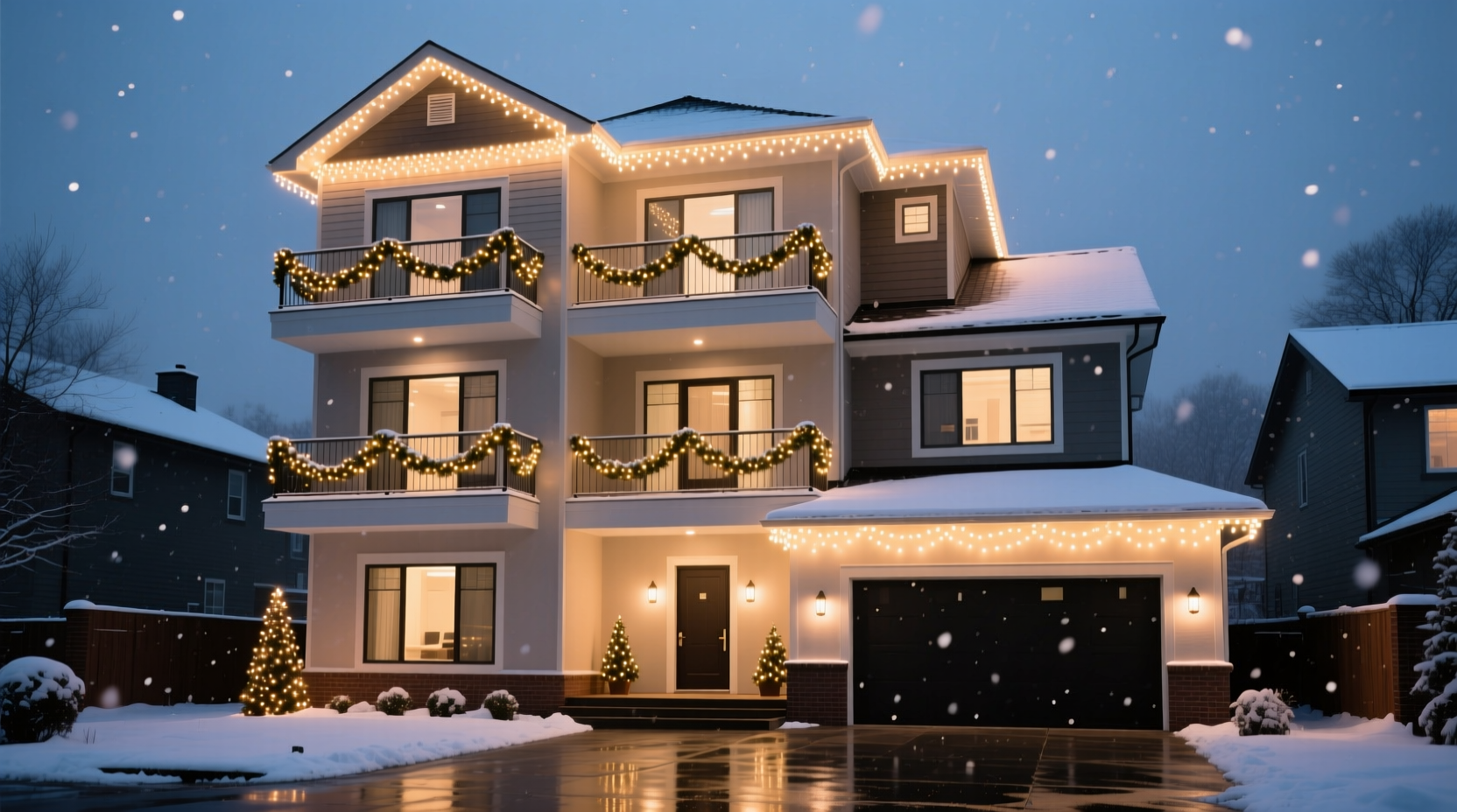 how to coordinate christmas light brightness across multiple house levels