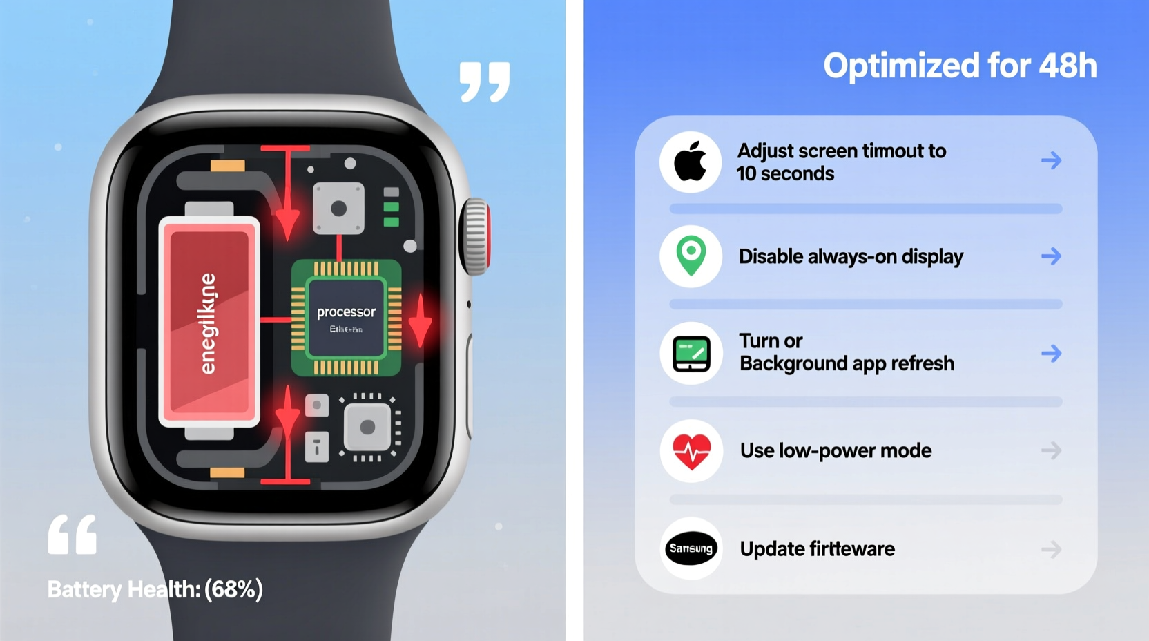 why does my smartwatch drain battery so fast and how to extend life