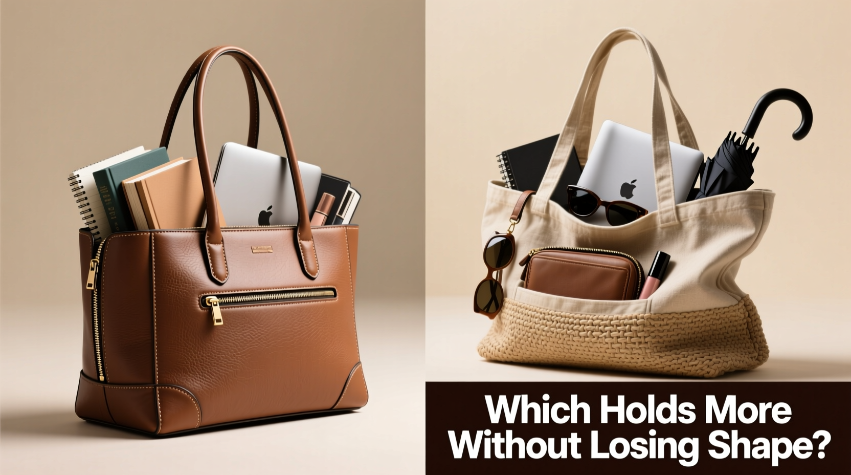 structured handbag vs slouchy tote which holds more without losing shape