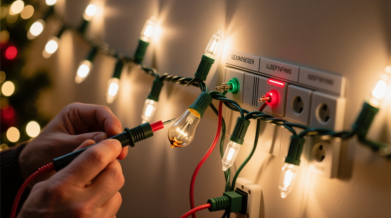 why does one section of my christmas lights dim when others stay bright