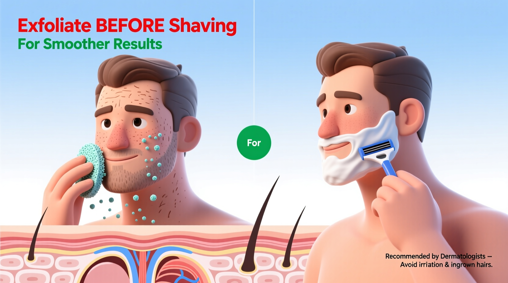 should you exfoliate before or after shaving for smoother results