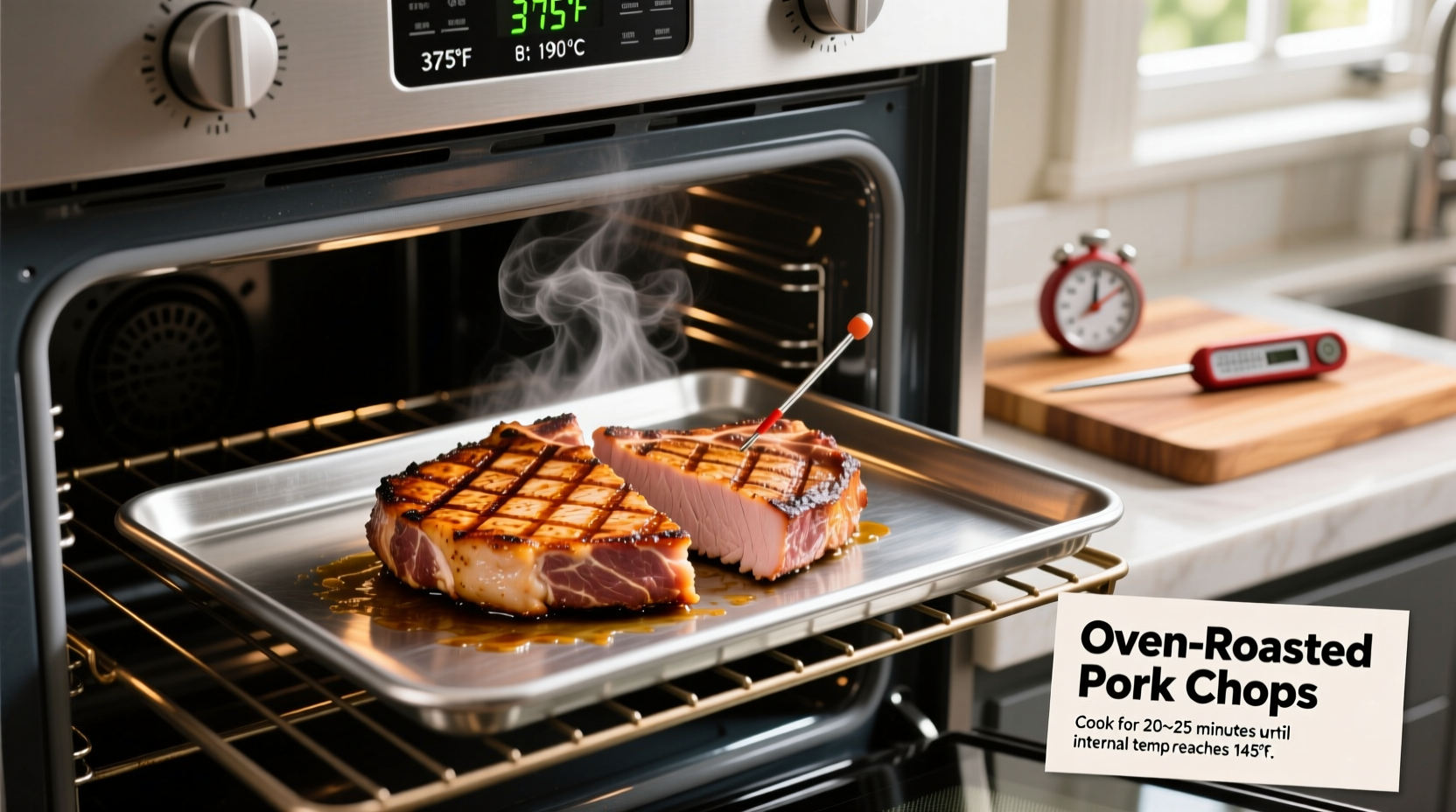 how long do i cook pork chops in the oven