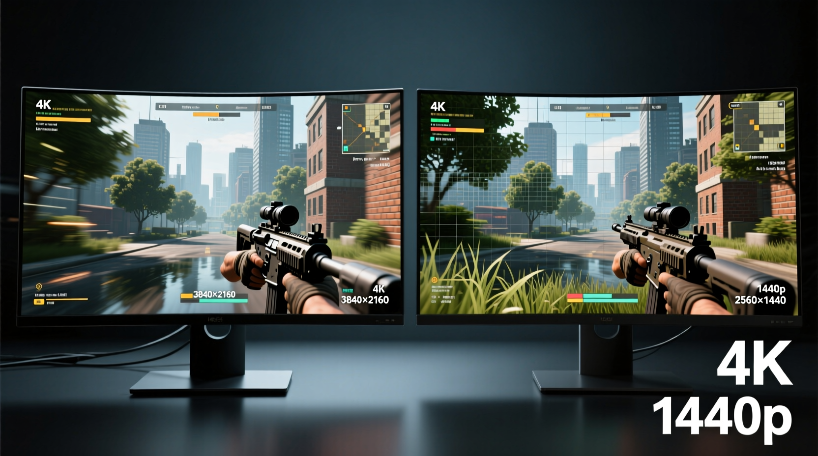 4k vs 1440p monitor is the resolution bump visible for gaming