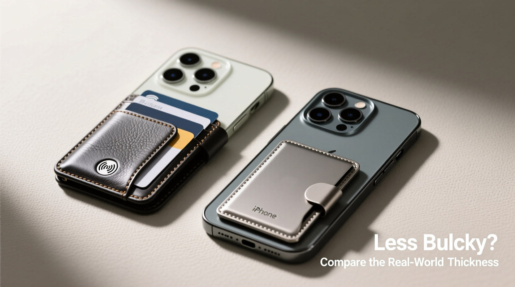 iphone wallet case vs separate cardholder which is less bulky in pockets