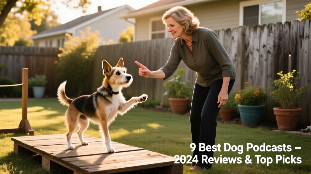 Victoria Stilwell calmly guiding a nervous terrier mix through a confidence-building exercise