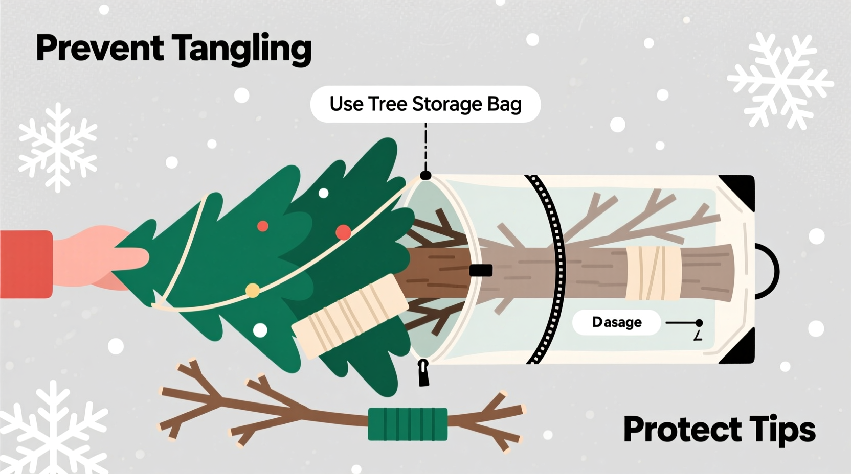 how to store artificial christmas trees without getting tangled branches and bent tips
