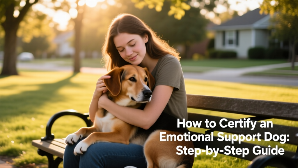 young girl with emotional support dog