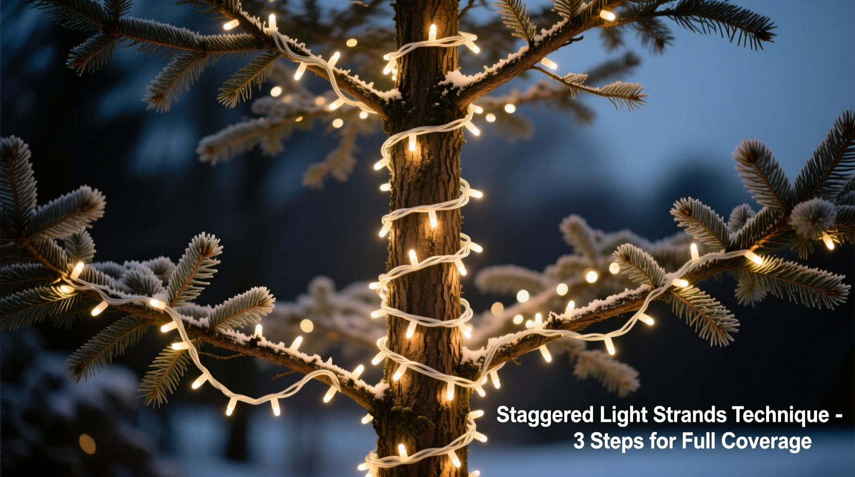 how to stagger christmas light strands for a fuller denser look on sparse trees
