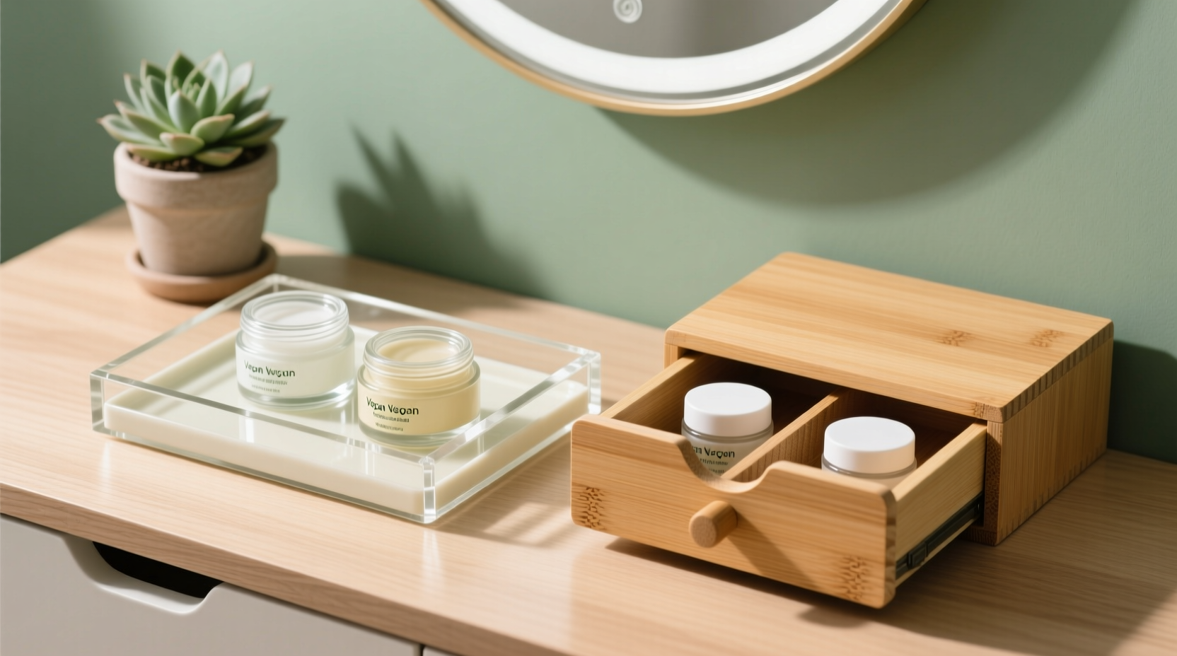 closet organization tips acrylic vs bamboo for vegan beauty refills