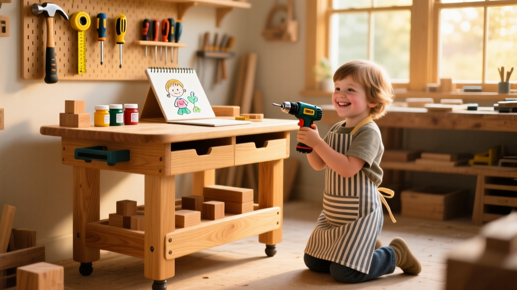 DIY Kids Workbench: Build a Safe, Adjustable Wooden Bench