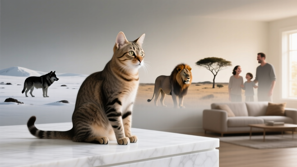 Do house cats social behavior similar to wolves? Lions?...
