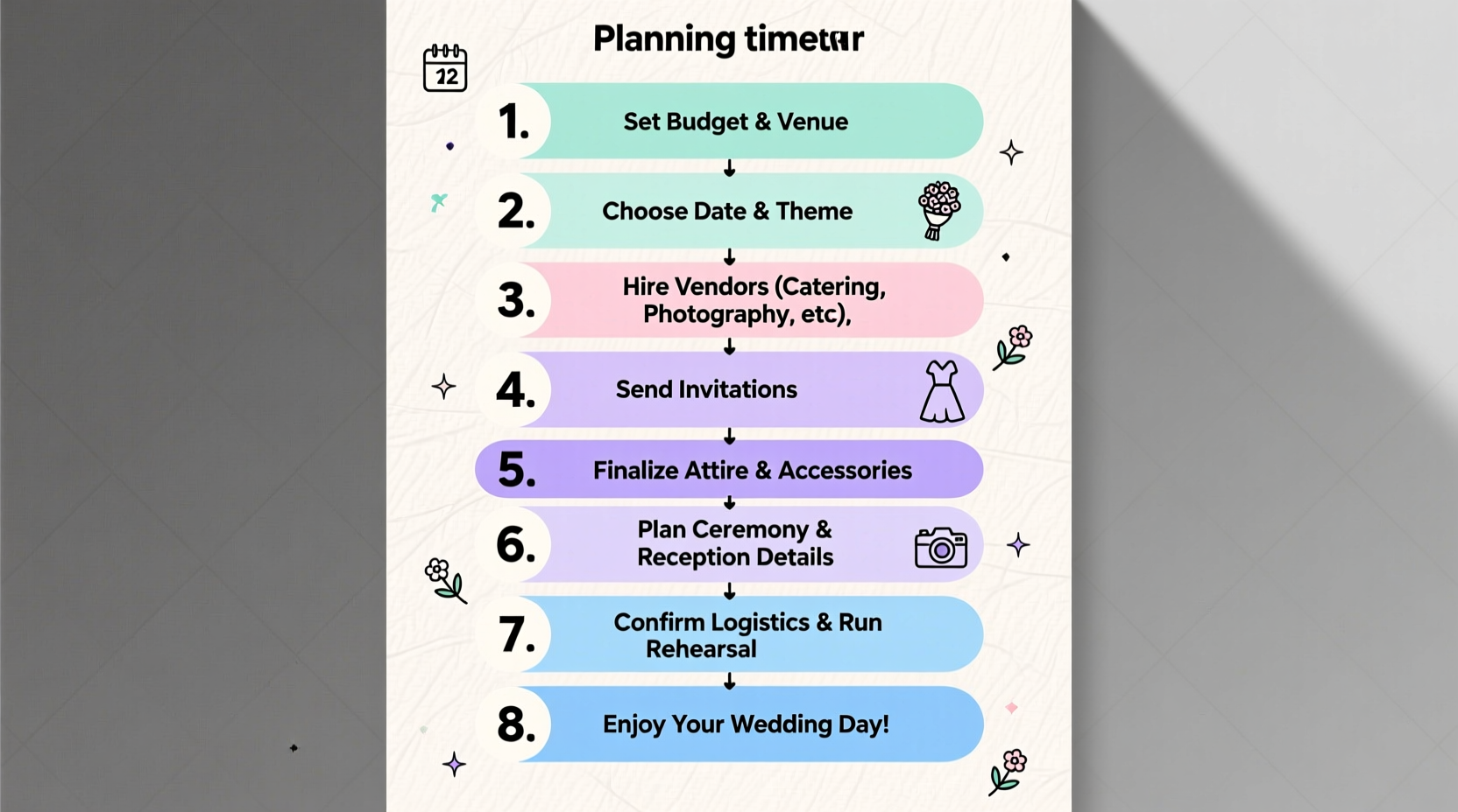 how to plan a wedding timeline