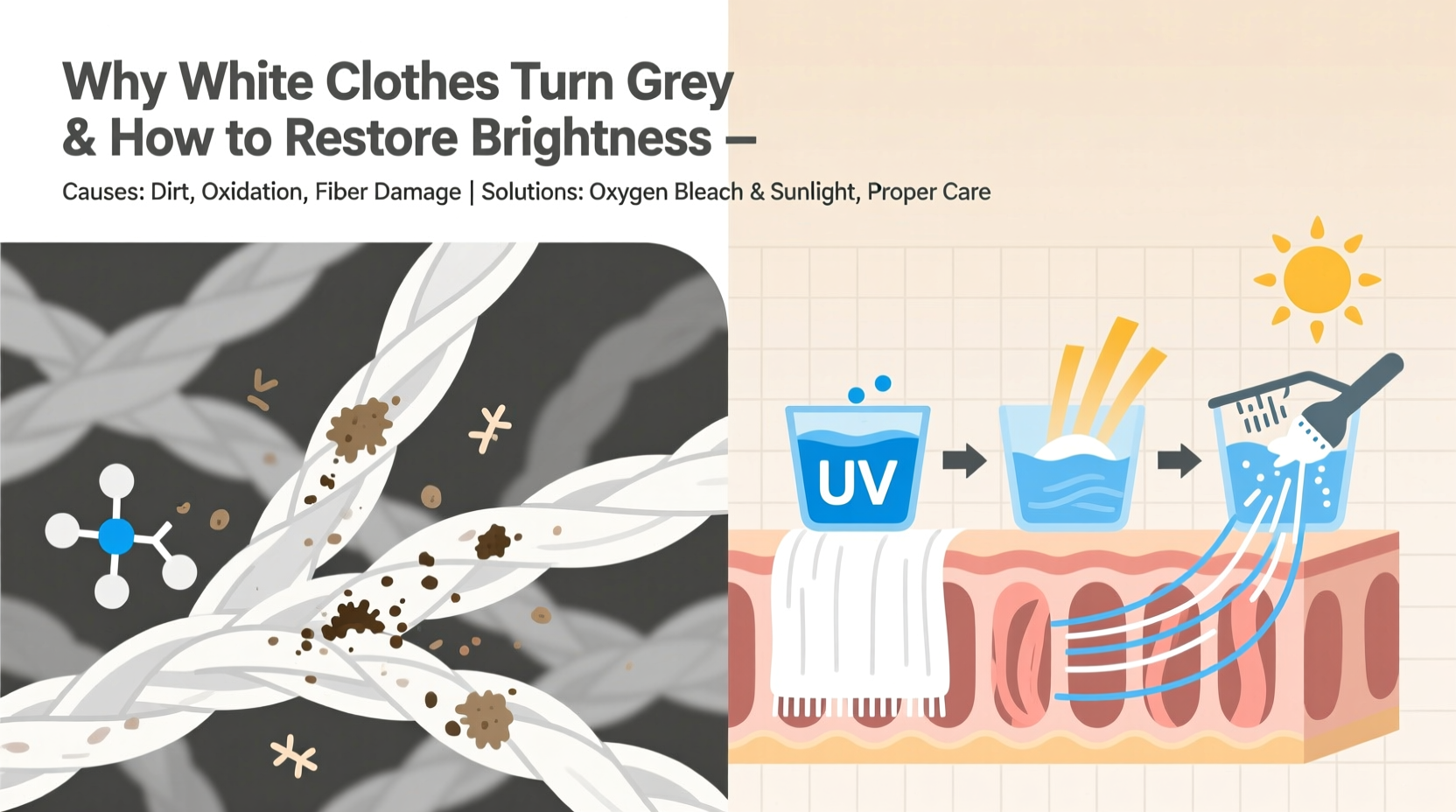 why do white clothes turn grey and how to restore their brightness