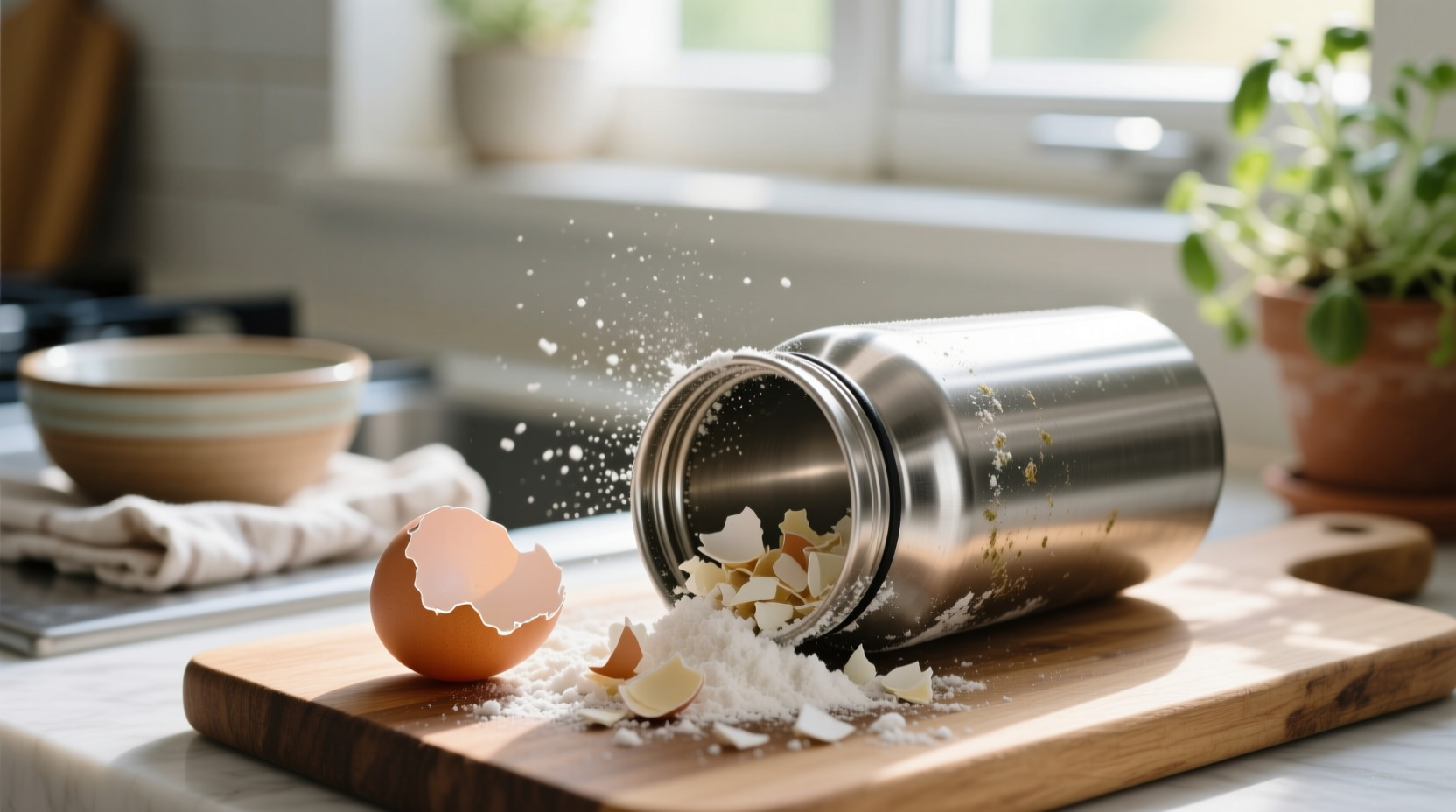 eco friendly cleaning tips stainless steel bottles with eggshells