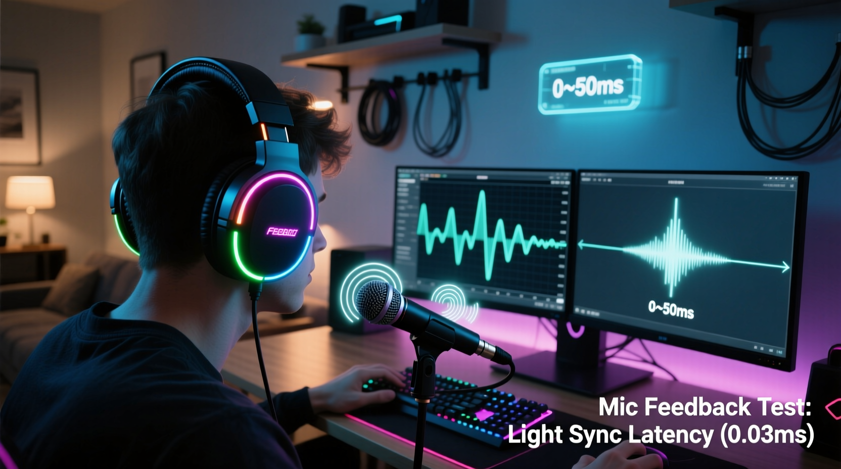 is using gaming headset mic feedback to test light sync latency actually a thing