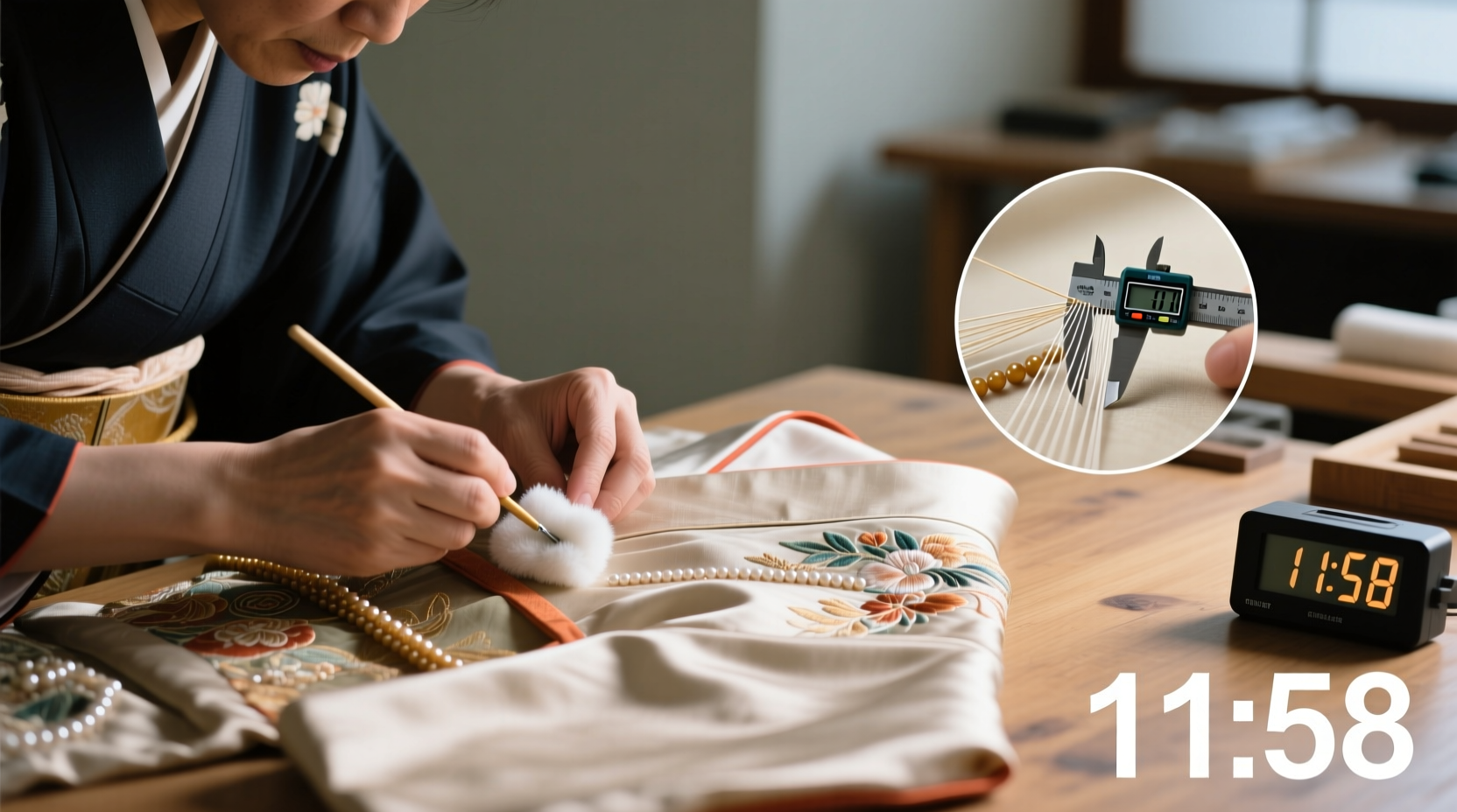 how to clean beaded embroidery on vintage kimono safely