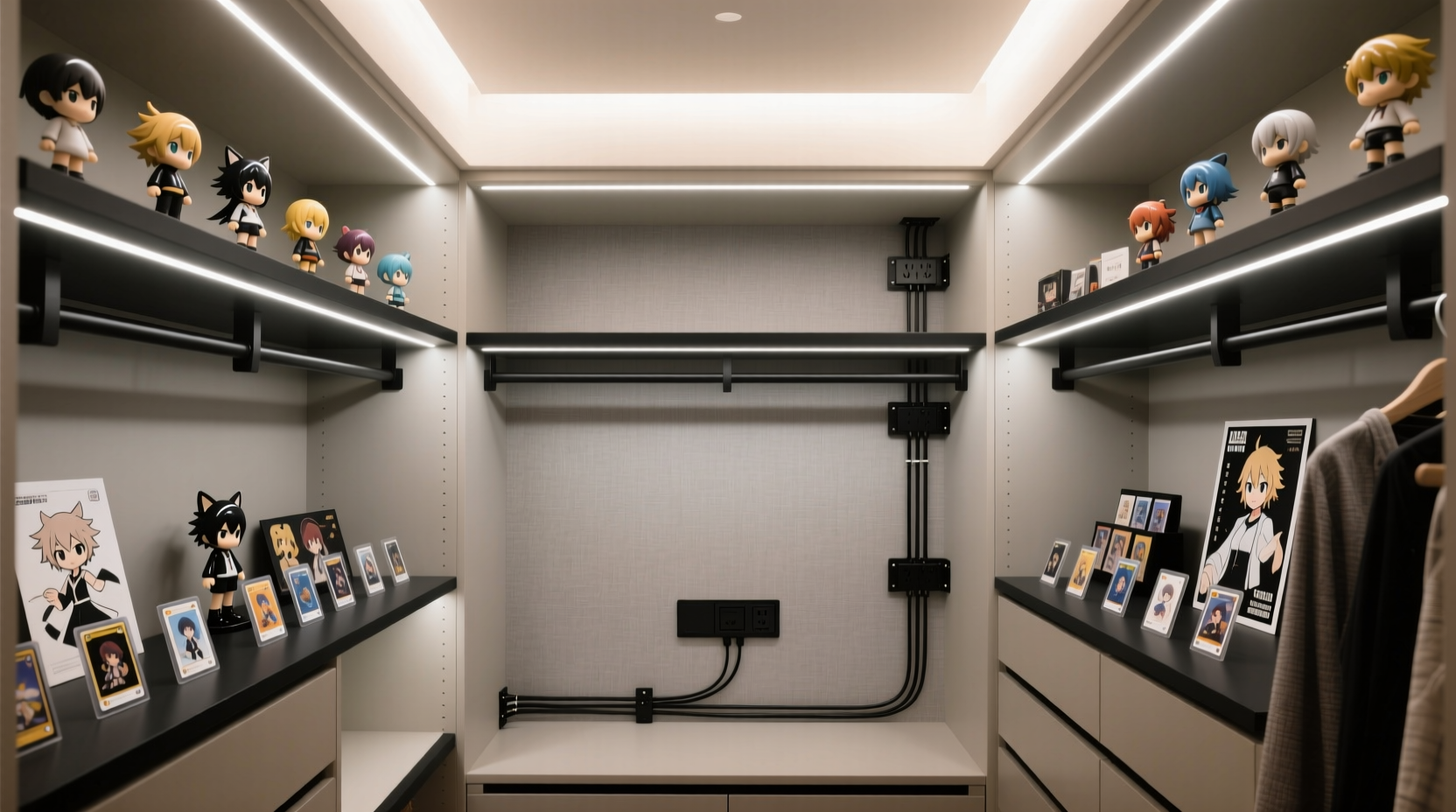 closet organization tips anime merch lighting safely