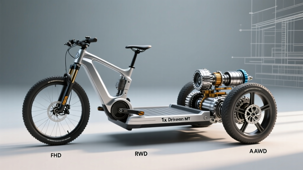 FWD vs RWD vs AWD: EV Layouts & The 1x Drivetrain MTB Concept