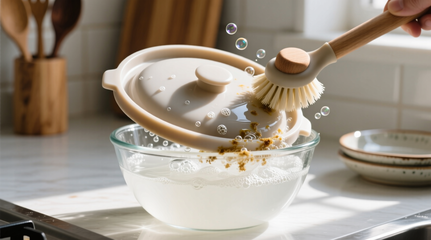 how to clean silicone food lids without trapped odor
