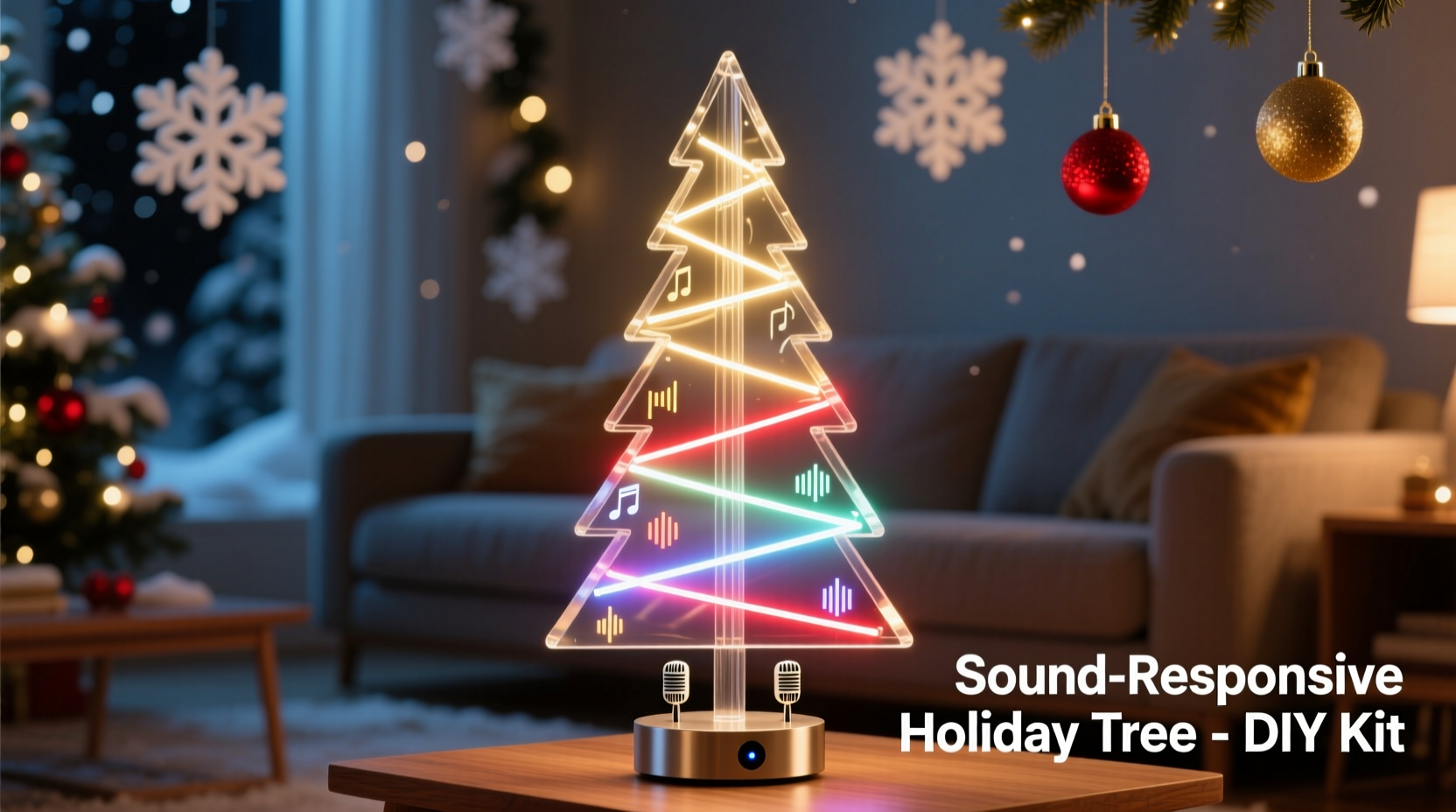 how to make a sound responsive christmas tree with mic sensors