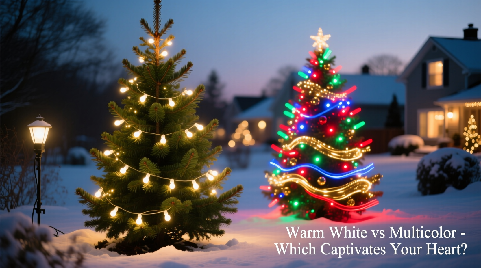warm white vs multicolor christmas lights which looks better on a pine tree