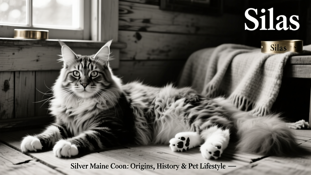 Historic black-and-white photo of early 20th-century Maine Coons, highlighting their robust build and tufted paws