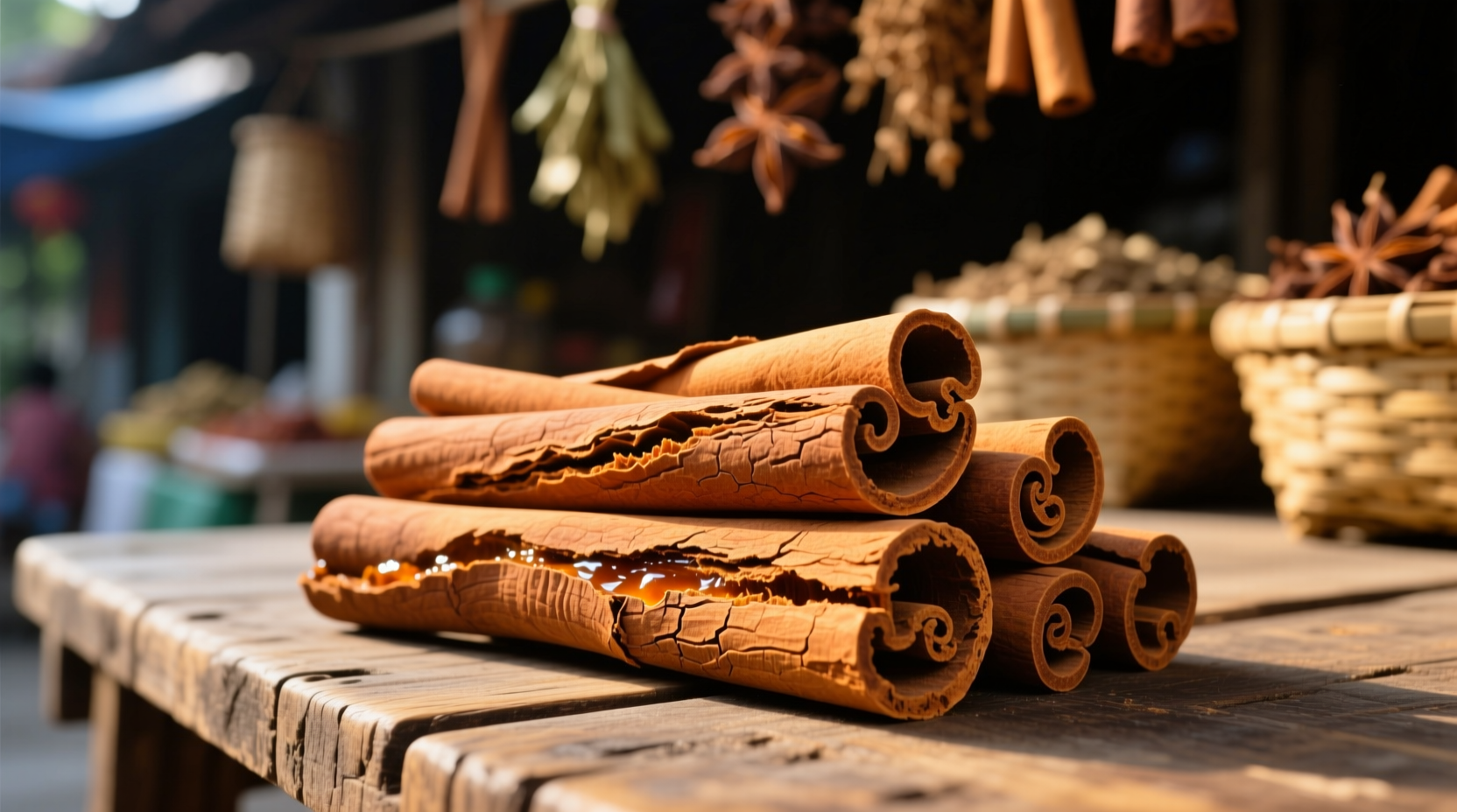 Saigon-Zimt-Sticks mit charakteristisch dicker Rinde