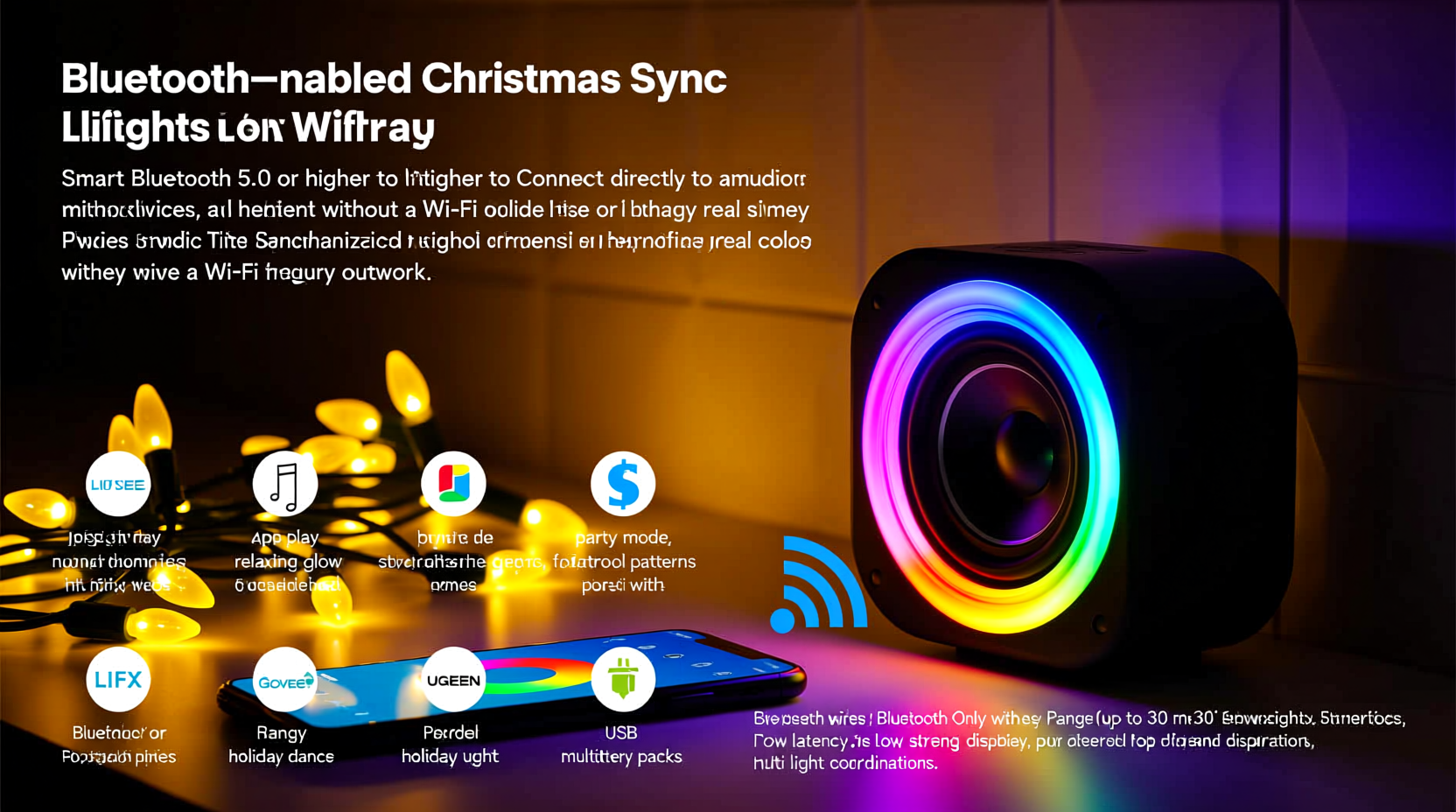 do bluetooth enabled christmas lights exist for music syncing without wifi