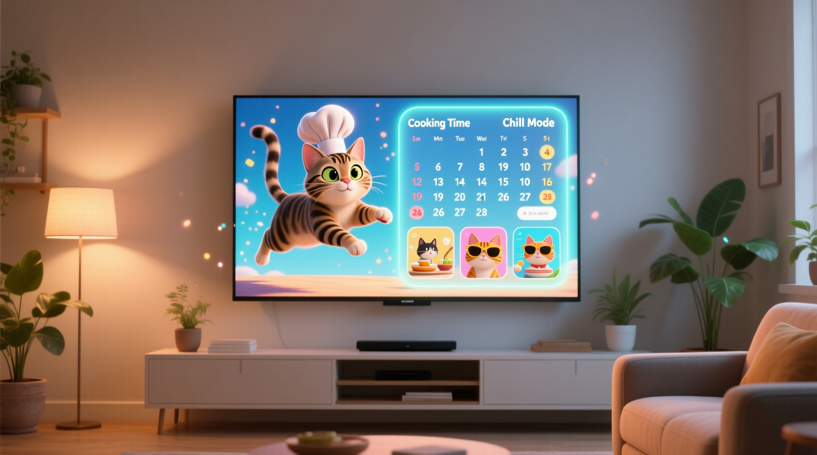 schedule your television time with cat calendar for tv