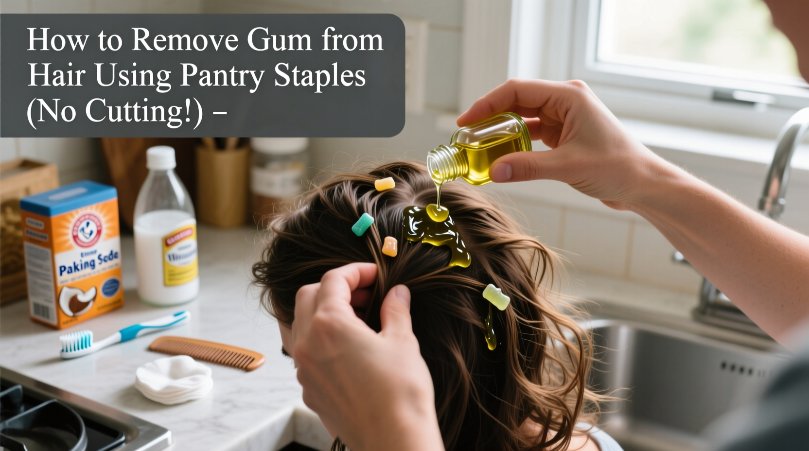 how to remove gum from hair using pantry staples without cutting it
