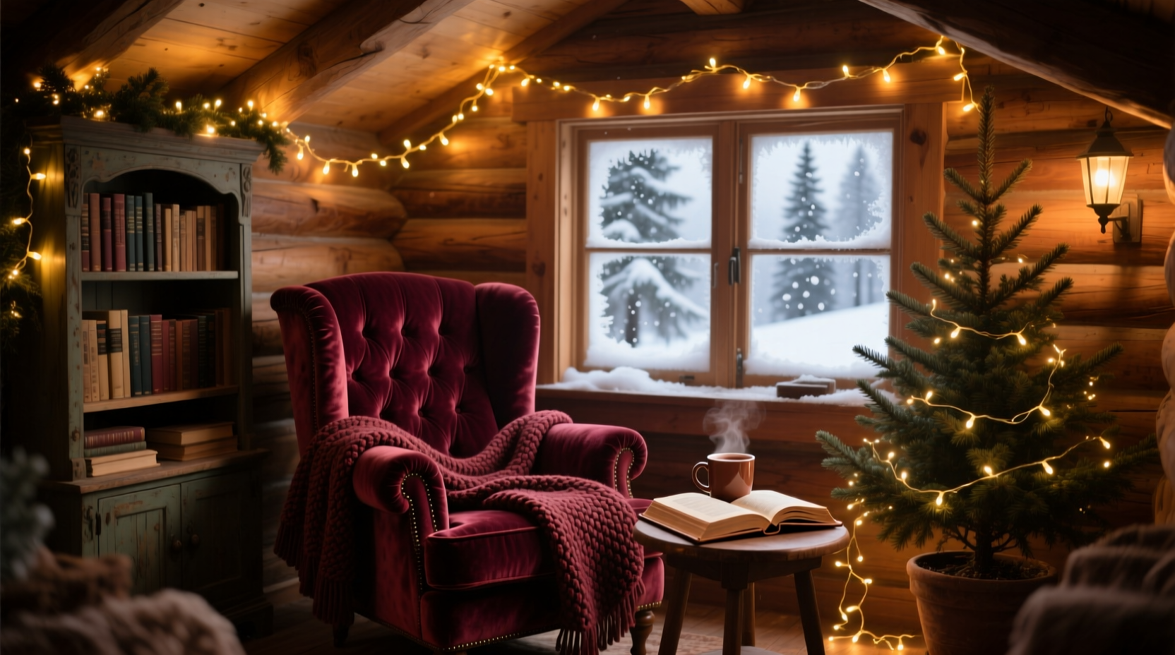how to use christmas lights to create a cozy reading nook corner with soft glow and warmth