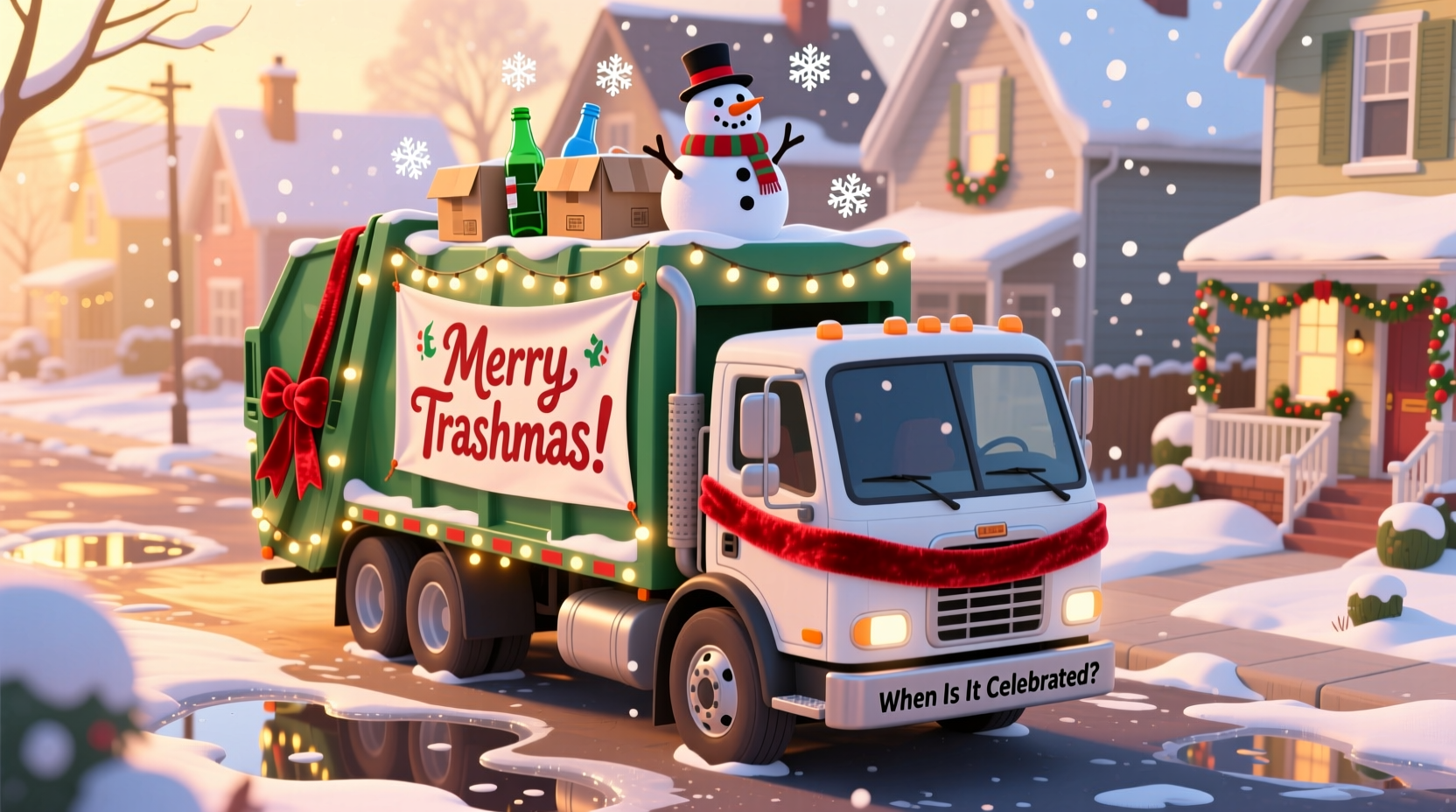 a trash truck christmas