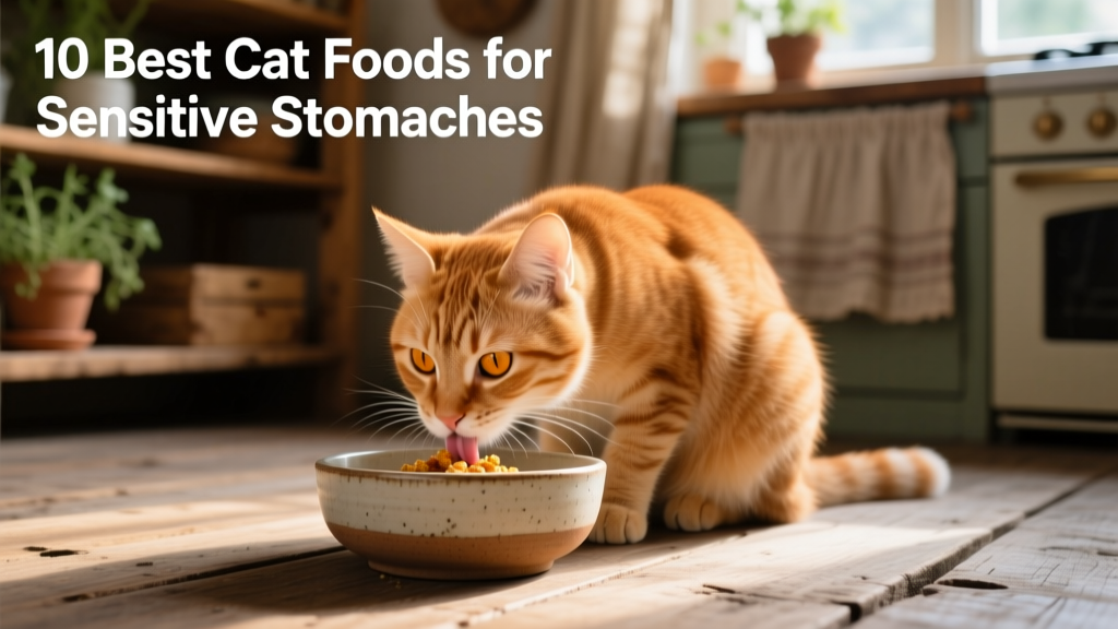 A ginger cat eating calmly from a shallow ceramic bowl, focused on their meal