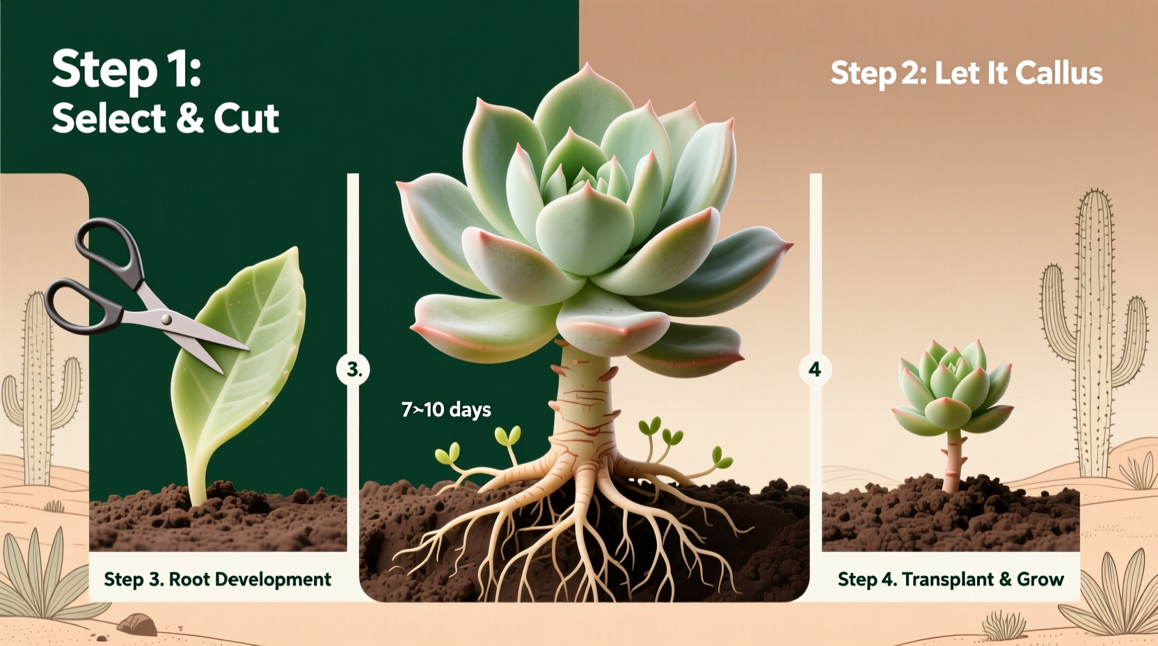 Root Succulents in 3 Steps | TheHomeSprouts