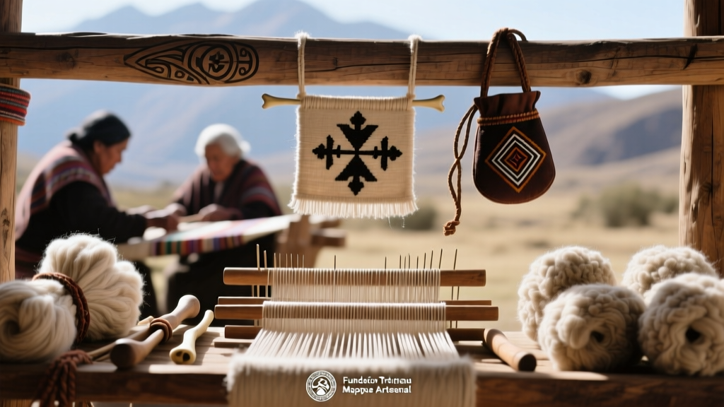 Mapuche Trarikan Weaving Tools And Wool Preparation Chile