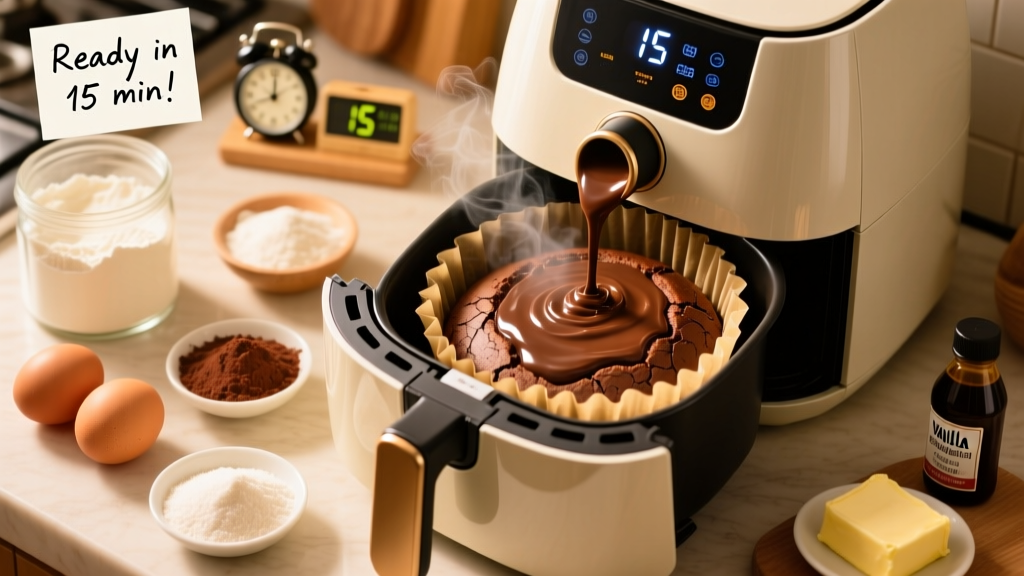 Easy Air Fryer Chocolate Cake Recipe (15 Min Prep!)