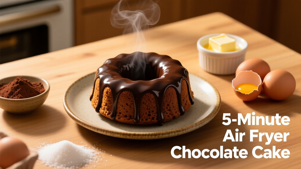 Single-Serve Chocolate Cake in Air Fryer (5-Min Prep!)