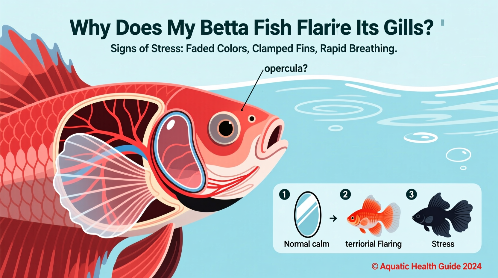 why does my betta fish flare its gills and when is it stressed