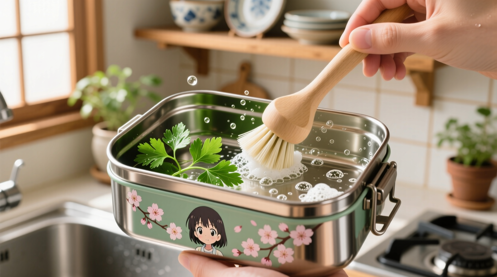 eco friendly stainless steel bento cleaning