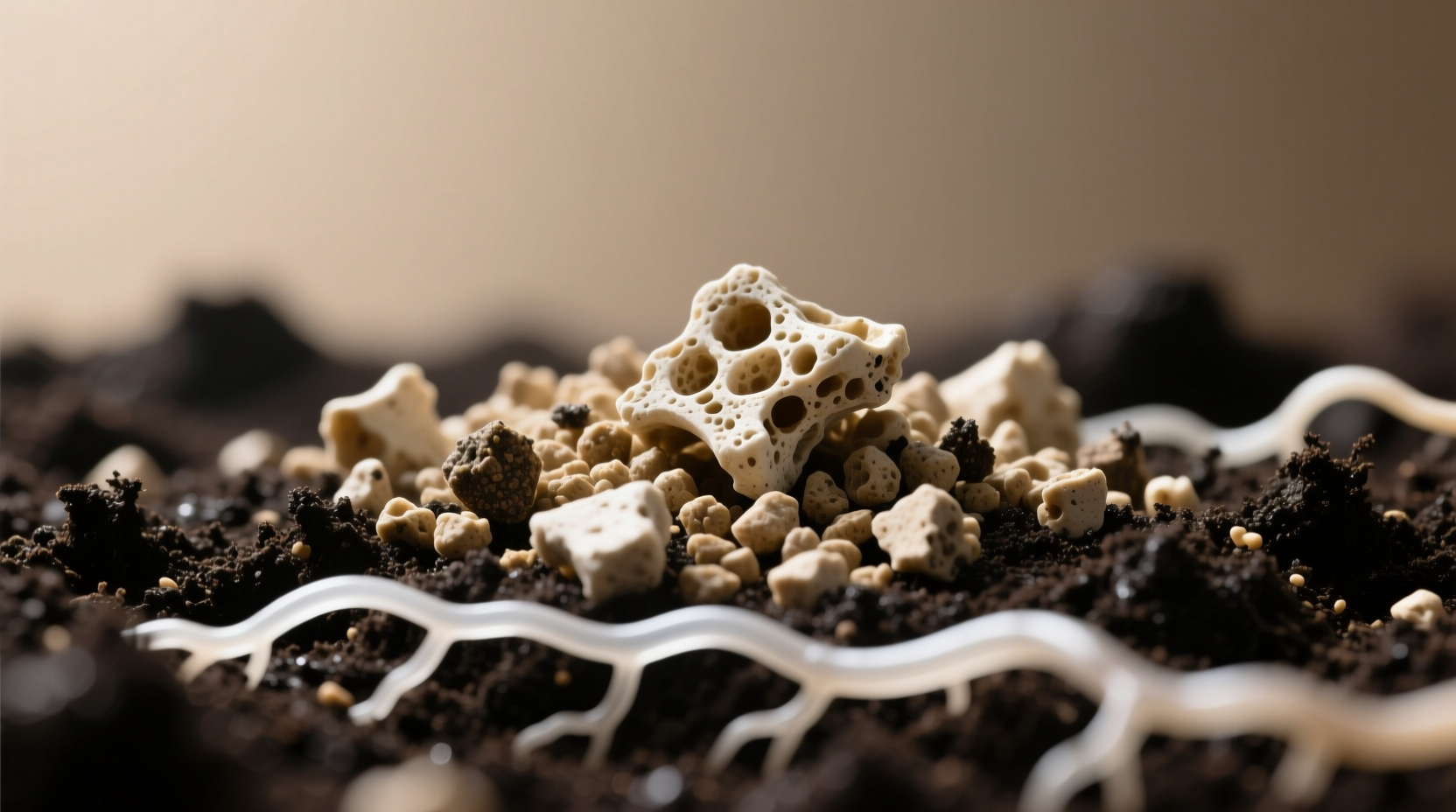 Mycorrhizal fungi network illustration showing how bone meal disrupts natural soil biology