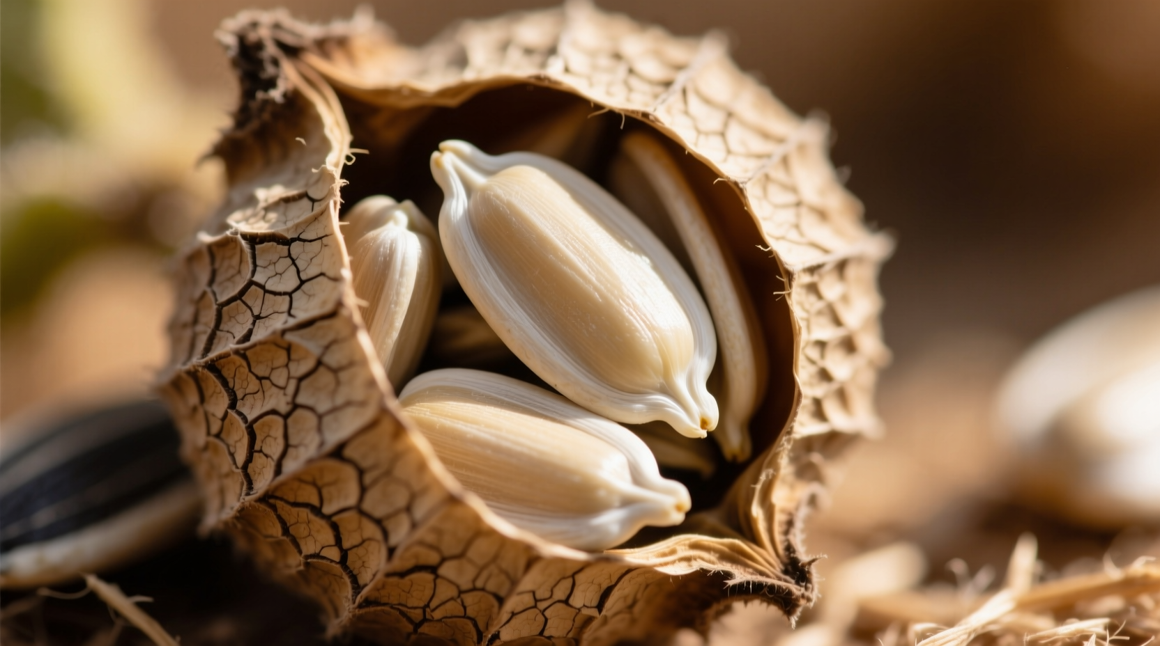 Rohes Sonnenblumenkern in Schale