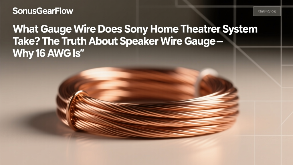 Sony Home Theater Speaker Wire Gauge (2026)