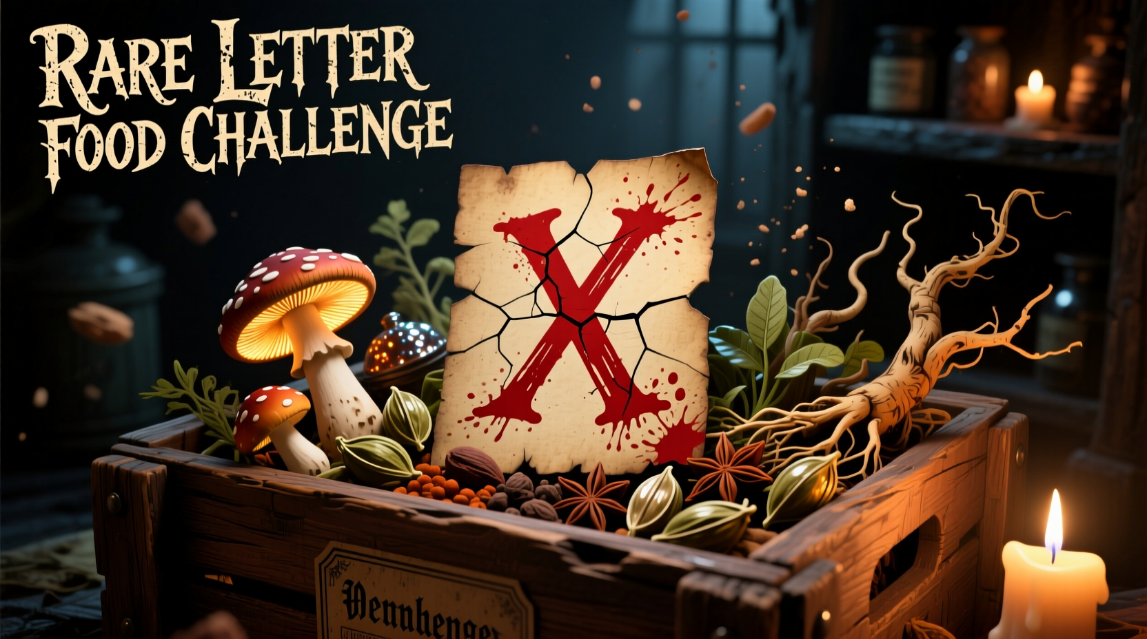 Rare letter food challenge with x marked