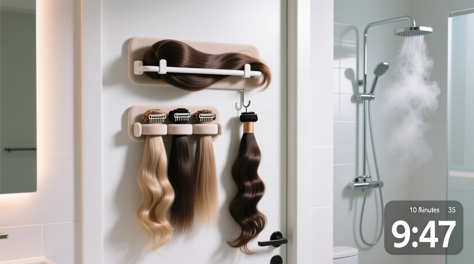closet organization tips store hair extensions wigs safely on doors