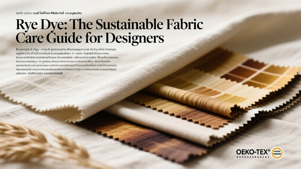Rye Dye: The Sustainable Fabric Care Guide for Designers