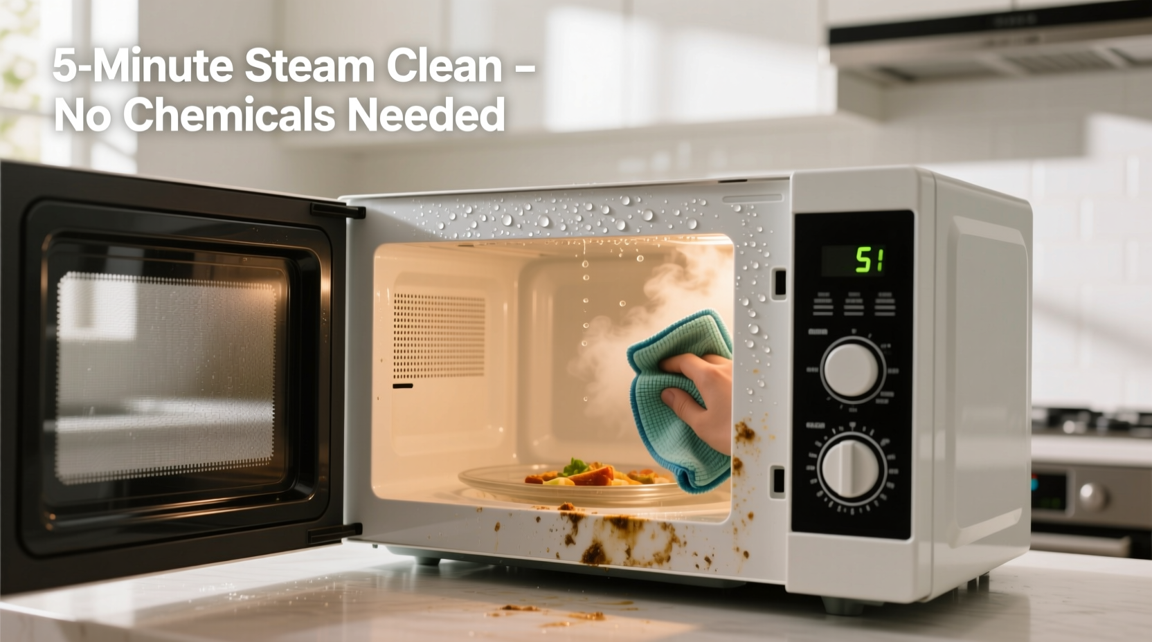 microwave steam cleaning method that cuts grime in 5 minutes