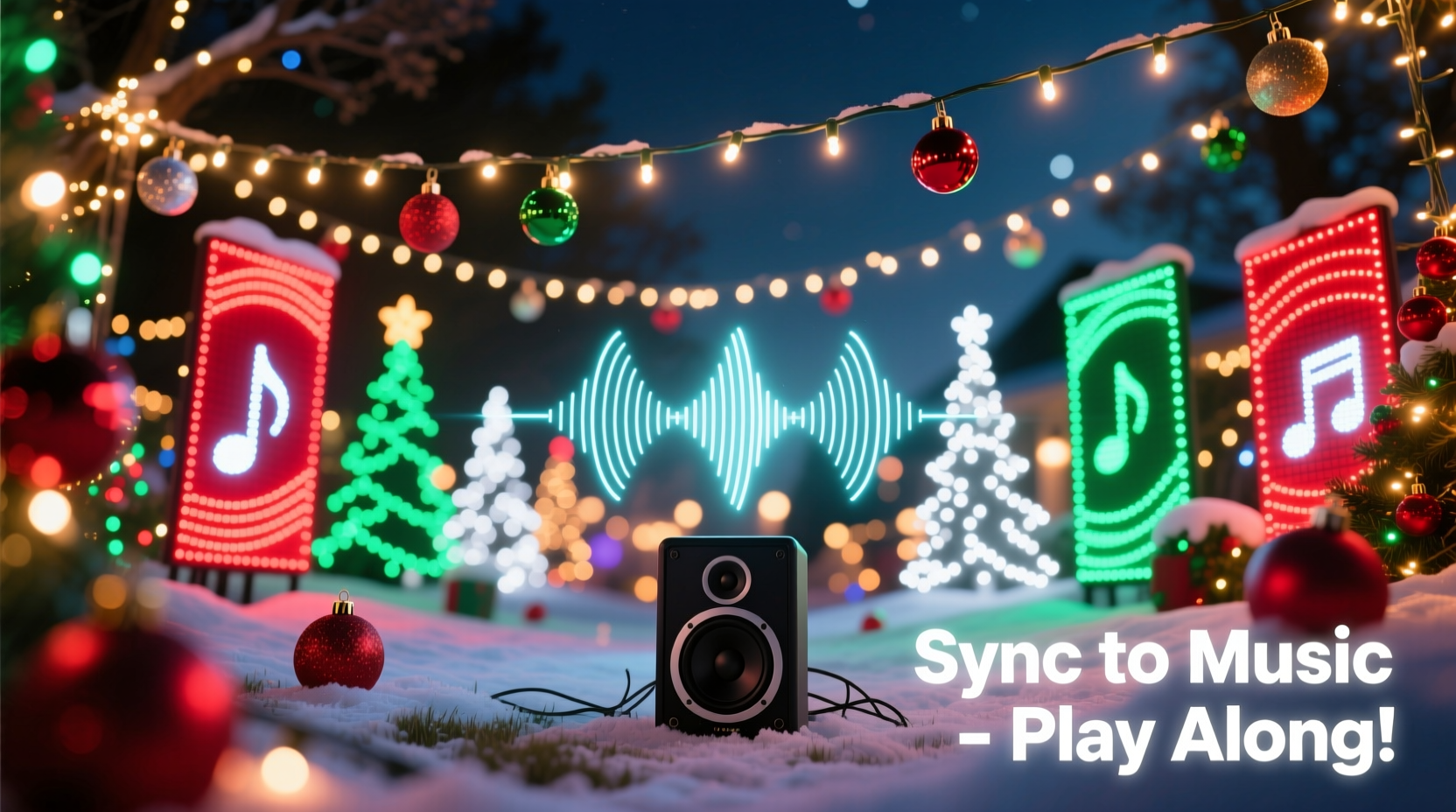 how to sync bluetooth christmas lights to music for a dynamic display